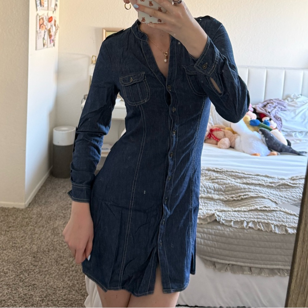 Jean Button Up Mini Dress